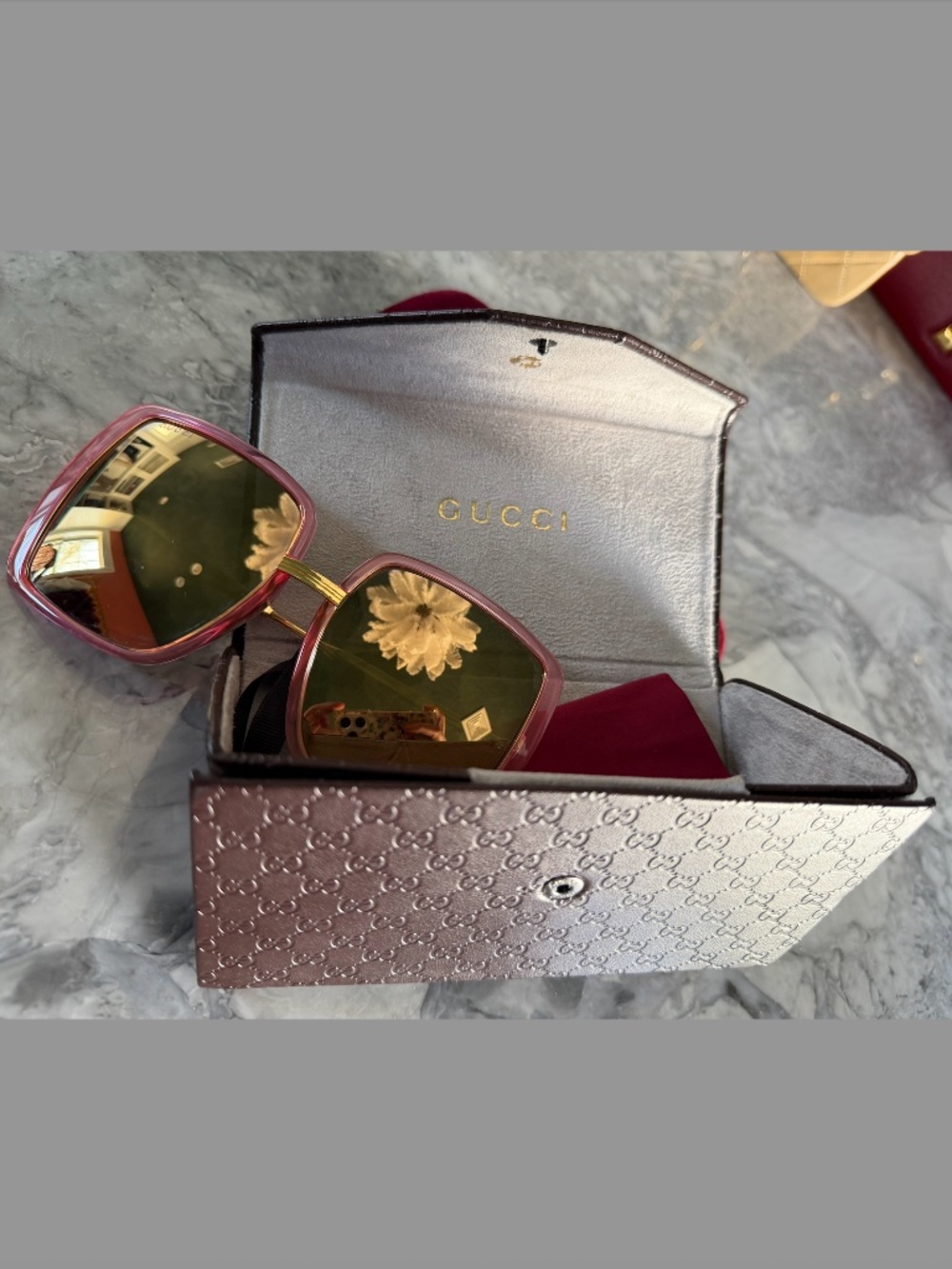 Authentic Gucci Pink Oversized Sunglasses - Picture 5 of 6